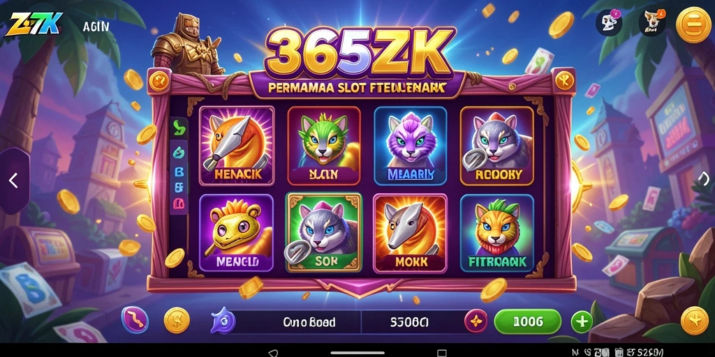 Tampilan gameplay Slot yang menarik dan penuh warna di 365ZK.