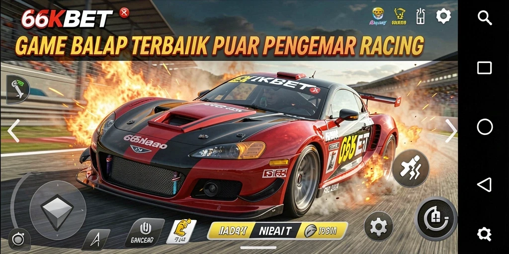 Tampilan gameplay balap yang seru dan mendebarkan di 66KBET.