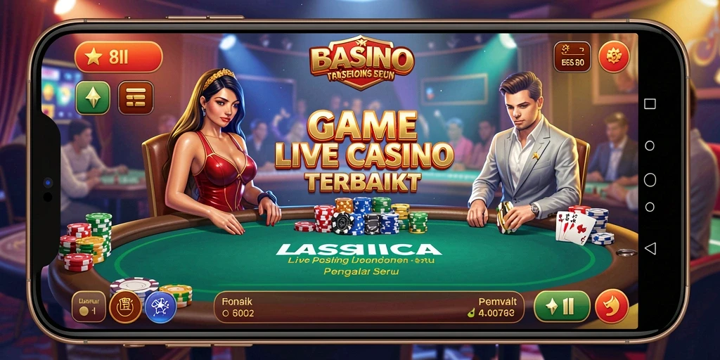 Screenshot gameplay 8II menampilkan dealer langsung dalam permainan Live Casino.