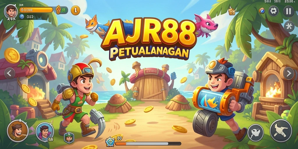 Screenshot menunjukkan aksi seru di gameplay AJR88 dengan karakter unik.