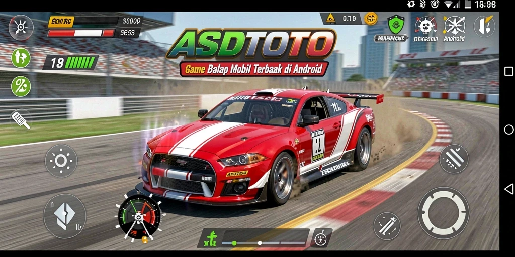Tangkapan layar ASDTOTO dengan tampilan balapan yang menegangkan.
