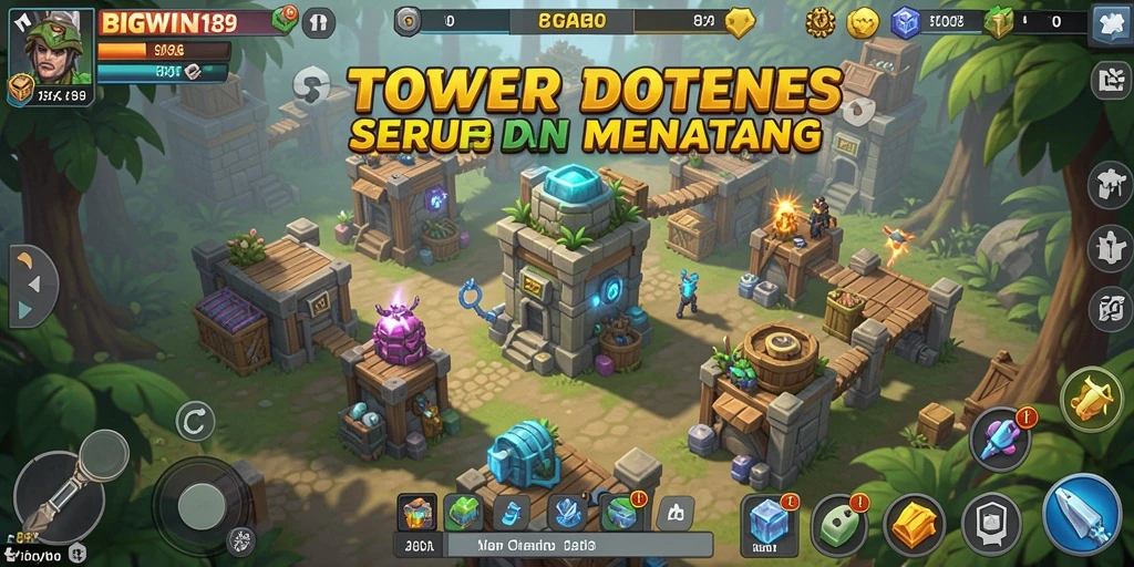 Screenshot menunjukkan aksi seru dalam gameplay Tower Defense BIGWIN189.