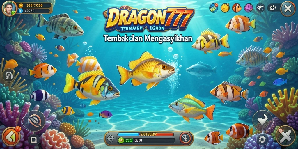 Screenshot gameplay DRAGON777 menampilkan momen seru menangkap ikan besar.