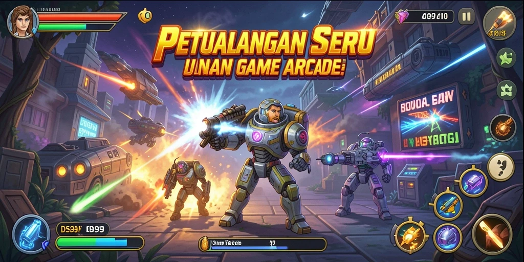 Tangkapan layar utama DS99 menampilkan aksi gameplay yang penuh warna dan tantangan.