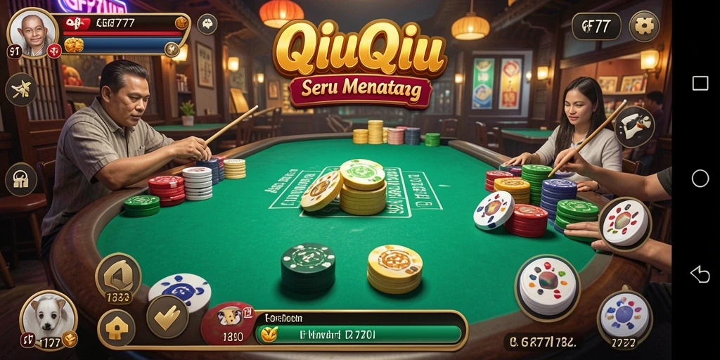 Gameplay QiuQiu yang seru di GF777 dengan antarmuka menarik.