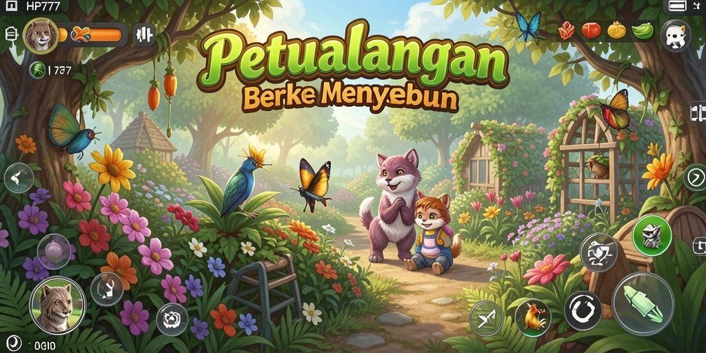 Tangkapan layar gameplay HP777 menampilkan berkebun yang seru dan interaktif.