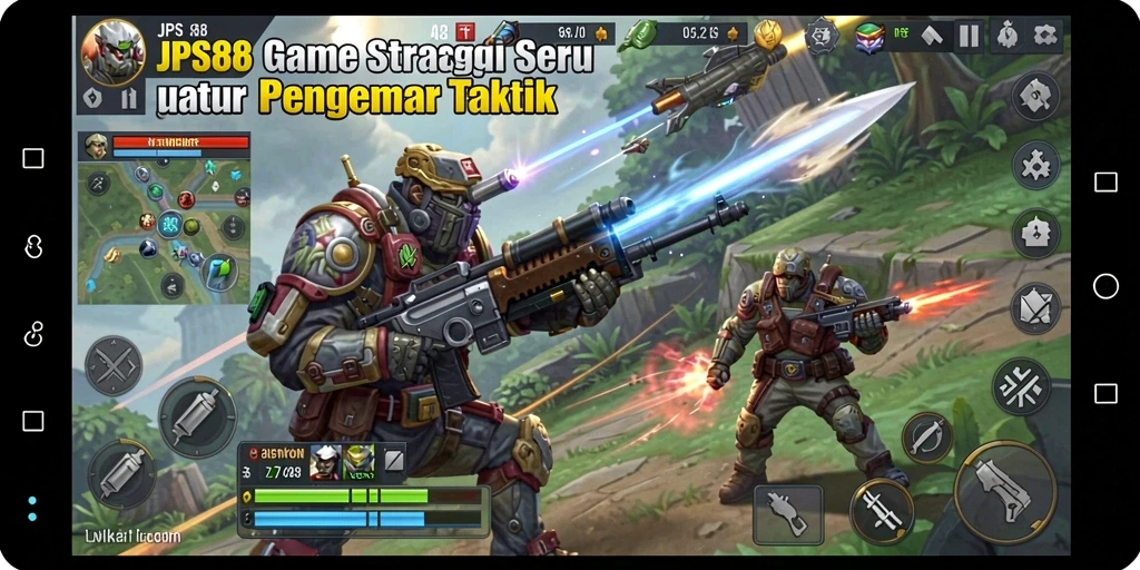 Tangkapan layar JPS88 menampilkan aksi intens di medan perang strategi.