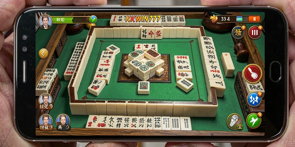 Tangkapan layar KKWIN777 menampilkan gameplay Mahjong yang menarik.
