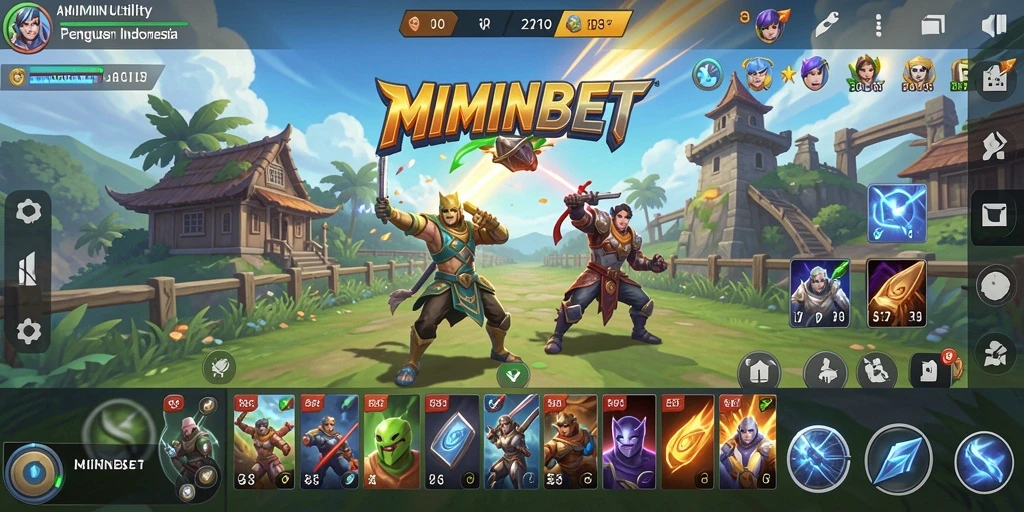 Tampilan utama MIMINBET dengan berbagai fitur Utility yang intuitif.