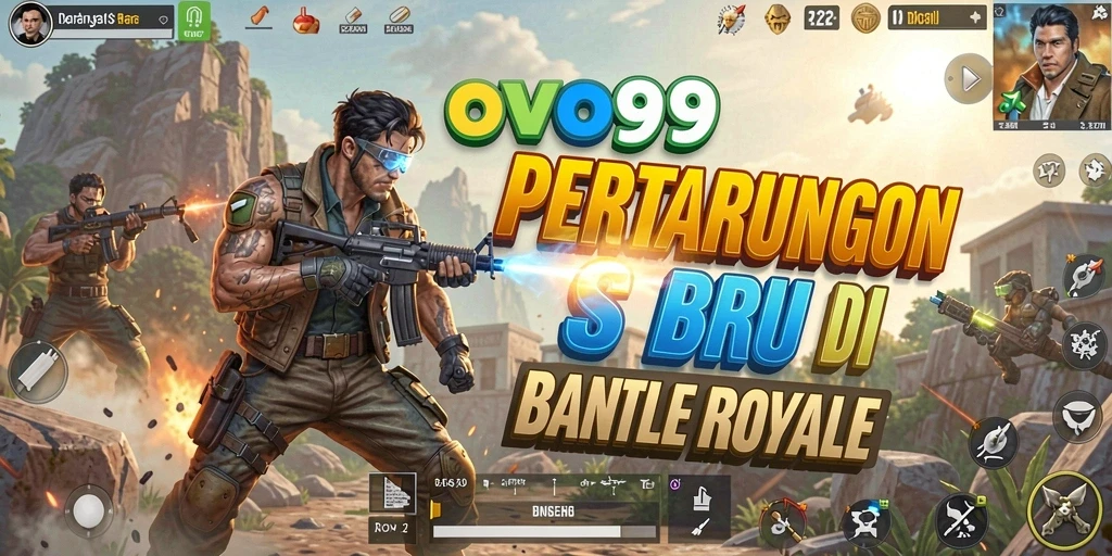 Screenshot OVO99 menunjukkan aksi menegangkan dalam Battle Royale.