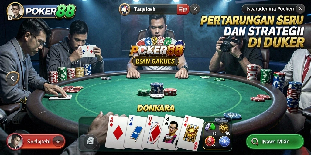 Tampilan gameplay seru POKER88 yang menantang.