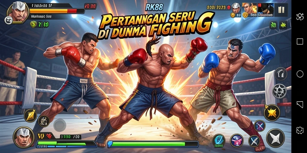 Tampilan aksi seru dalam gameplay Fighting RK88.