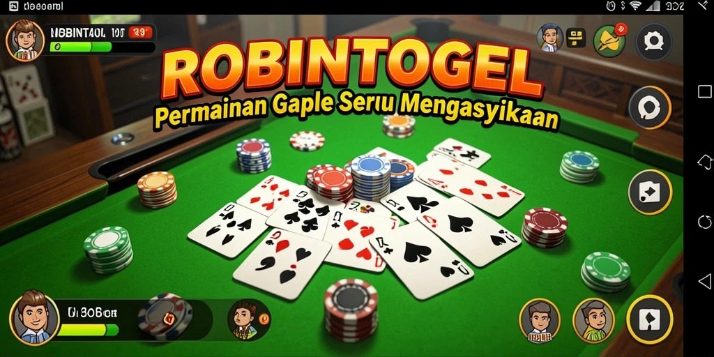 Tampilan menarik dari gameplay Gaple di ROBINTOGEL.