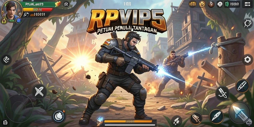 Screenshot menunjukkan pertarungan mendebarkan dalam aksi RPVIP5.