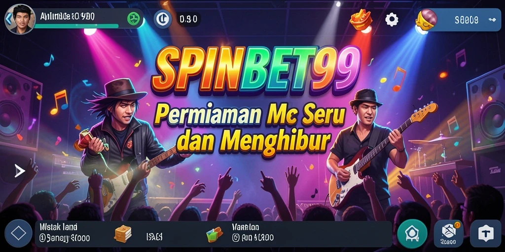 Tampilan gameplay seru SPINBET99 dengan berbagai genre musik.
