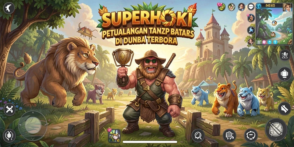 Tampilan gameplay <strong>SUPERHOKI</strong> yang menakjubkan dalam dunia terbuka.