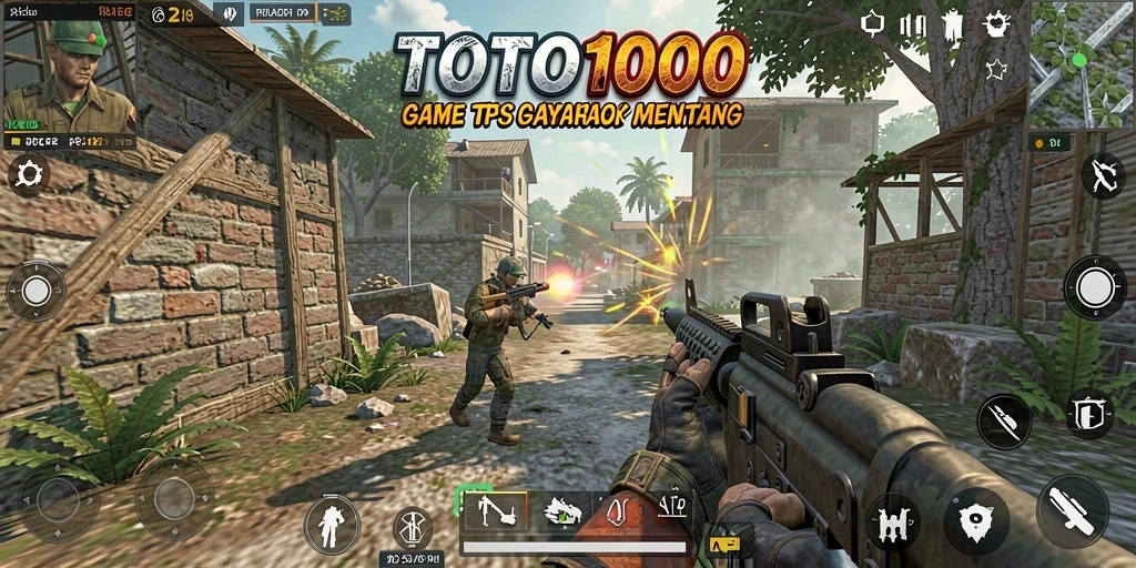 Tampilan gameplay seru dalam TOTO1000 saat beraksi di medan perang.