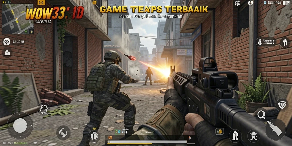 Screenshot utama WOW33 menampilkan aksi menegangkan dalam permainan TPS.